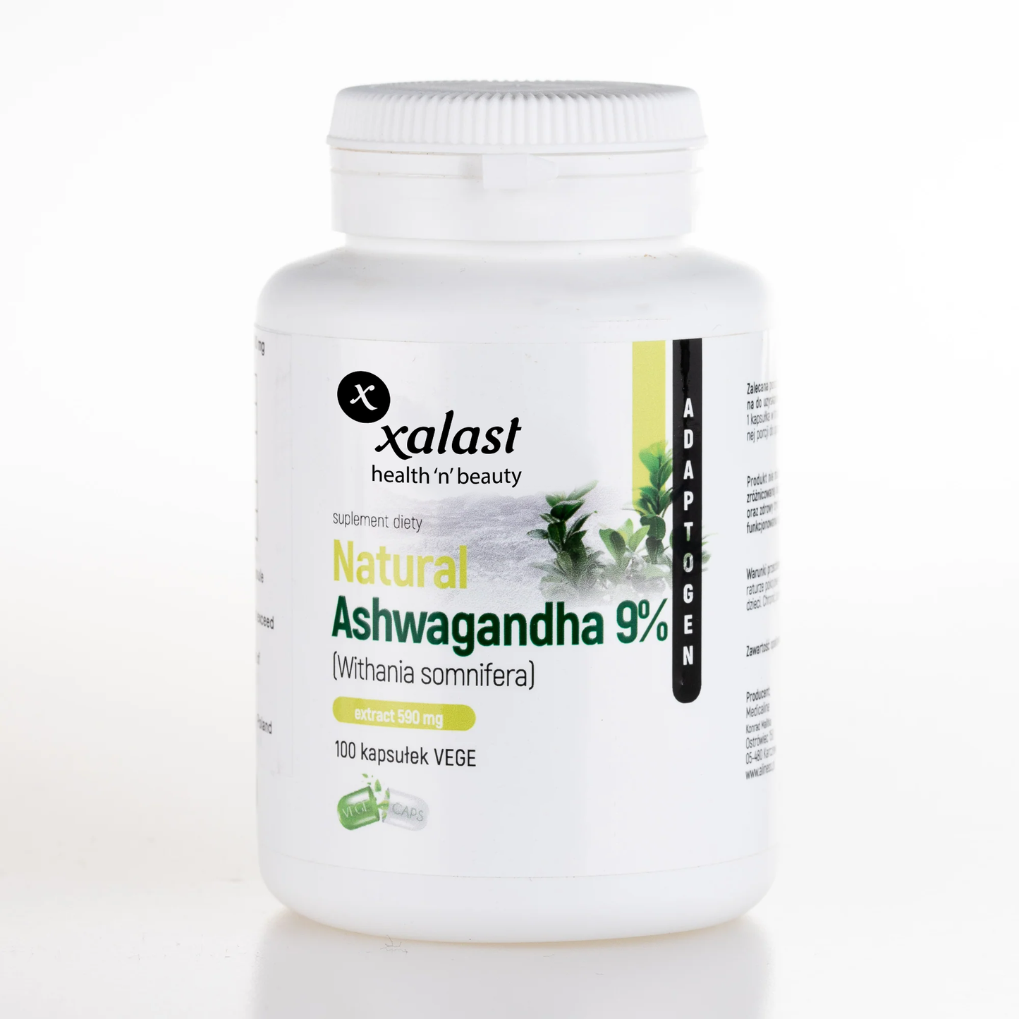 Xalast Natural Ashwagandha (Withania Somnifera) 580 mg 9%, 100 Vegan capsules
