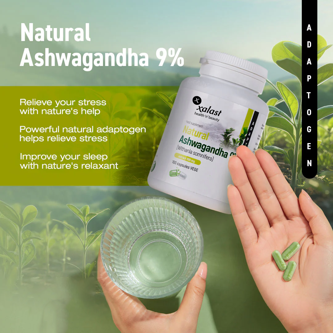 Xalast Natural Ashwagandha (Withania Somnifera) 580 mg 9%, 100 Vegan capsules