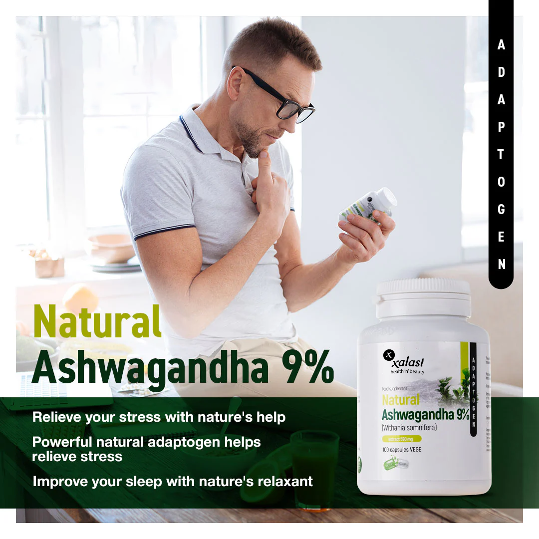 Xalast Natural Ashwagandha (Withania Somnifera) 580 mg 9%, 100 Vegan capsules