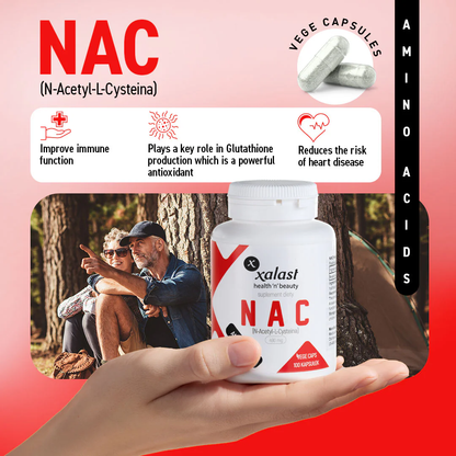 Xalast NAC 500mg capsules, N-Acetyl-L-Cysteine, 100 vegan capsules