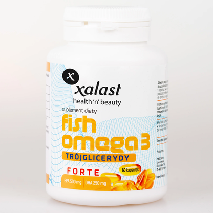 Fish Omega 3 FORTE Triglycerides 500mg EPA / 250mg DHA, 60 capsules,  High dose of EPA and DHA essential fatty acids