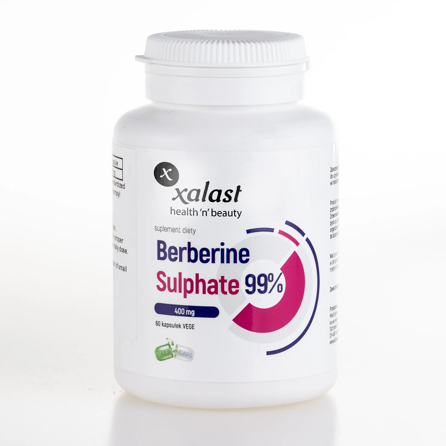 Xalast Berberine Sulphate 400mg 99%, 2 months supply, 60 vegan capsules