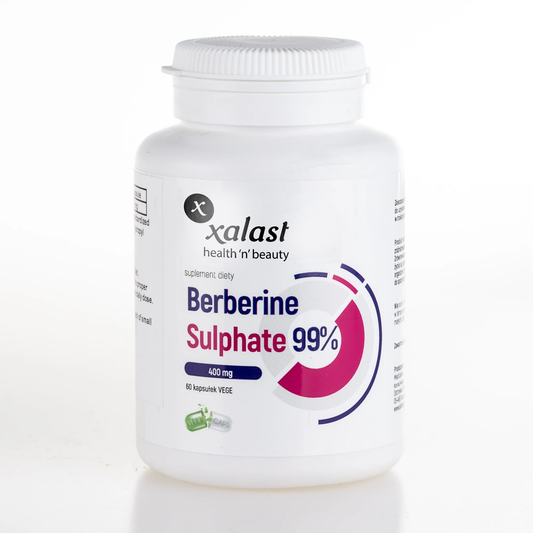 Xalast Berberine Sulphate 400mg 99%, 2 months supply, 60 vegan capsules