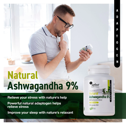 Xalast Natural Ashwagandha (Withania Somnifera) 580 mg 9%, 100 Vegan capsules